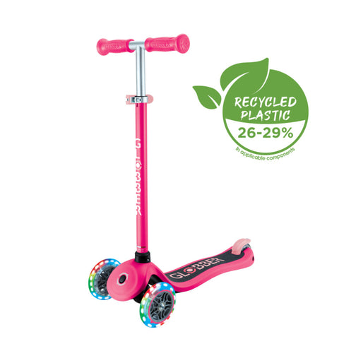 Globber Primo Lights 3-Wheel Scooter Fuschia 3-7 Years