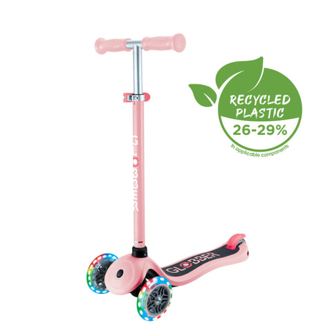 Globber Primo Lights 3-Wheel Scooter Pastel Pink 3-7 Years