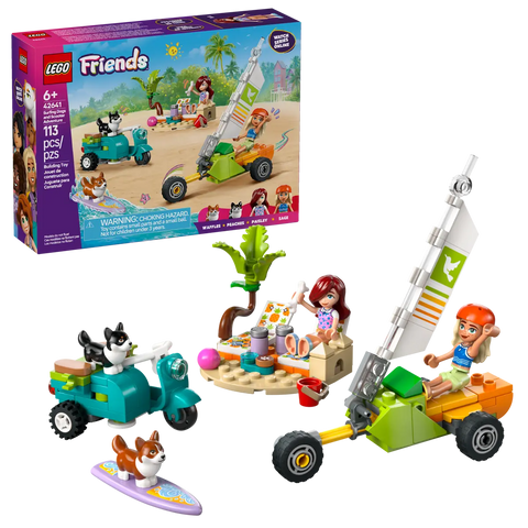 LEGO - Friends Surfing Dogs and Scooter Adventure 42641 113 Pieces