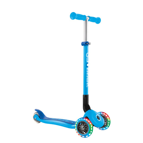 Globber Primo Foldable Lights 3-Wheel Scooter Skye Blue 3-7 Years