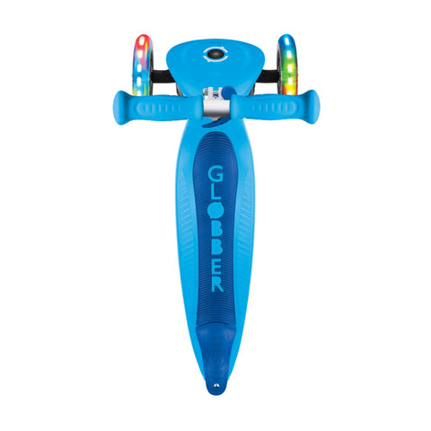 Globber Primo Foldable Lights 3-Wheel Scooter Skye Blue 3-7 Years