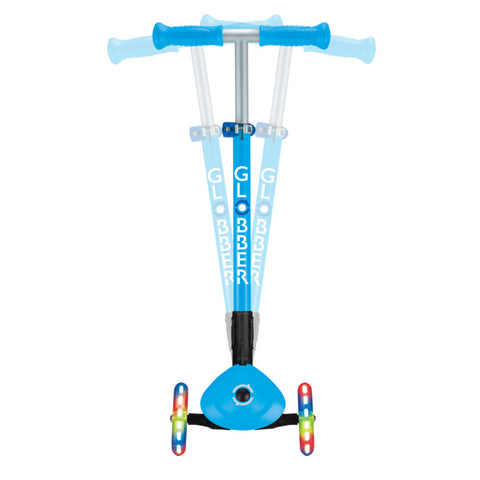 Globber Primo Foldable Lights 3-Wheel Scooter Skye Blue 3-7 Years