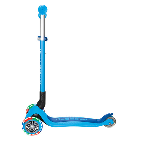 Globber Primo Foldable Lights 3-Wheel Scooter Skye Blue 3-7 Years