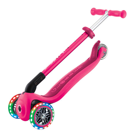 Globber Primo Foldable Lights 3-Wheel Scooter Fuschia 3-7 Years