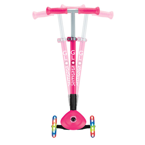Globber Primo Foldable Lights 3-Wheel Scooter Fuschia 3-7 Years