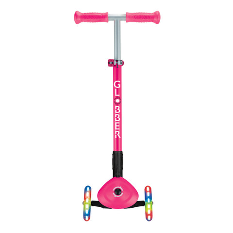 Globber Primo Foldable Lights 3-Wheel Scooter Fuschia 3-7 Years