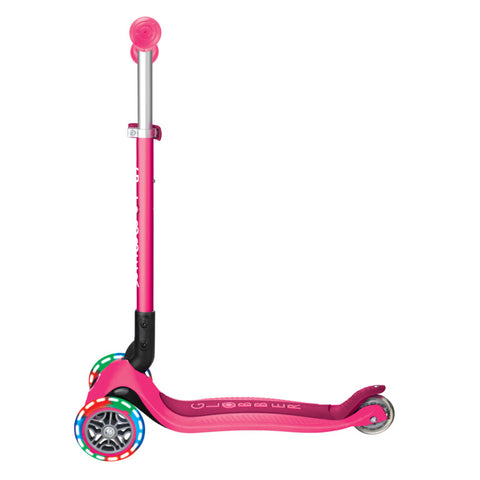 Globber Primo Foldable Lights 3-Wheel Scooter Fuschia 3-7 Years