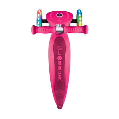 Globber Primo Foldable Lights 3-Wheel Scooter Fuschia 3-7 Years