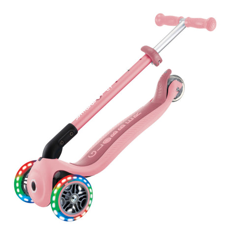 Globber Primo Foldable Lights 3-Wheel Scooter Pastel Pink 3-7 Years