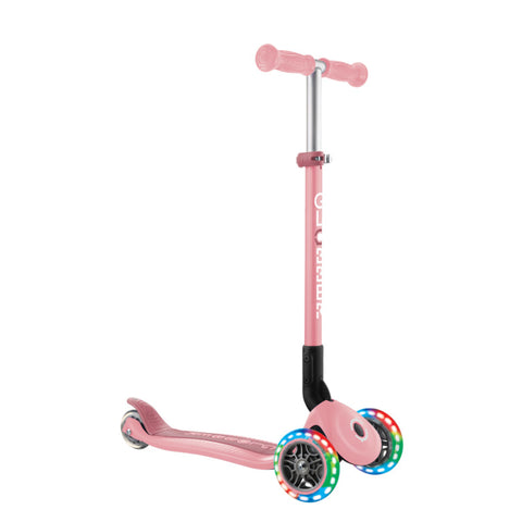 Globber Primo Foldable Lights 3-Wheel Scooter Pastel Pink 3-7 Years