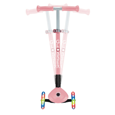Globber Primo Foldable Lights 3-Wheel Scooter Pastel Pink 3-7 Years