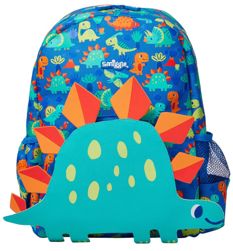 Smiggle Blue Dino Junior Character Hoodie Backpack 36cm