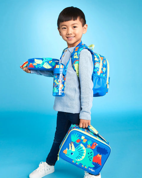 Smiggle Blue Dino Junior Character Hoodie Backpack 36cm