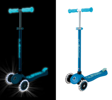 Globber Primo Plus Lights Glow 3-Wheel Scooter Deep Blue 3-9 Years