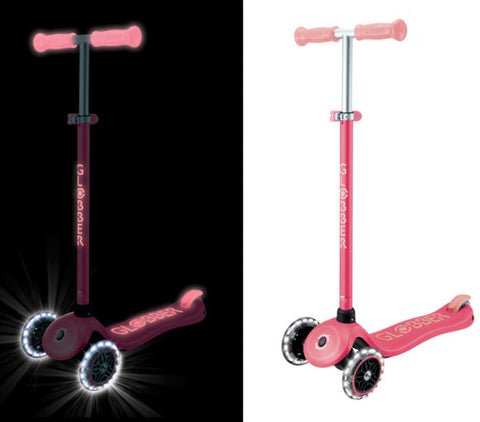 Globber Primo Plus Lights Glow 3-Wheel Scooter Coral Pink 3-9 Years