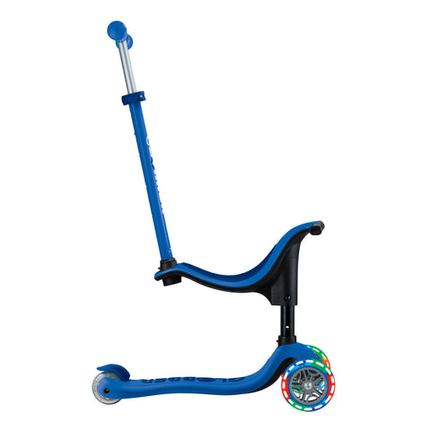 Globber GO•UP Sporty Lights 360 Scooter With Seat Deep Blue 1-7 Years