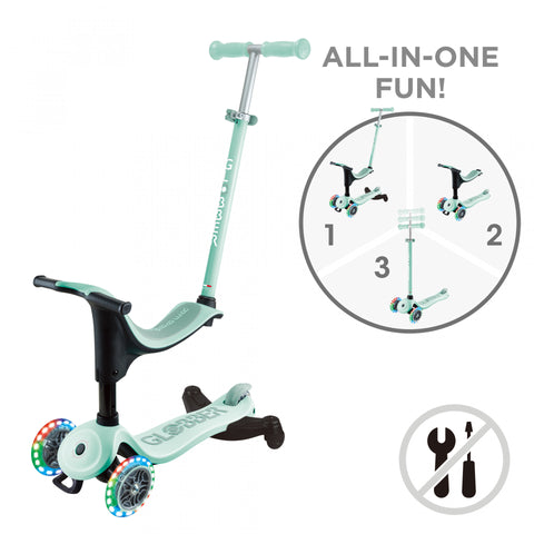 Globber GO UP Sporty Lights Pastel Green Scooter 1-7 Years