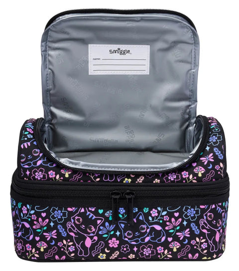 Smiggle Black Eclipse Double Decker Lunch Bag