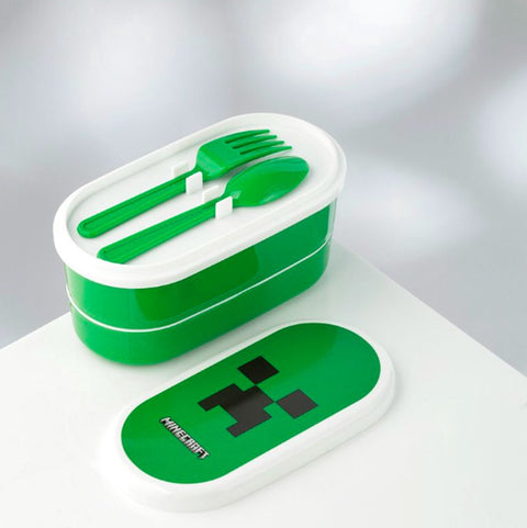 Puckator Minecraft Creeper Lunch Box With Cutlery