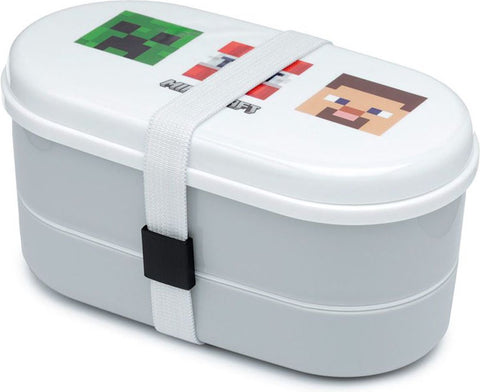 Puckator Minecraft White Lunch Box With Cutlery