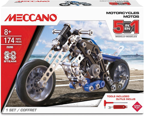 Meccano 5 in 1 Motorcycles 25205 174 Pieces