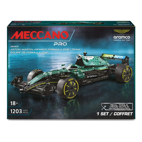 Meccano Pro Aston Martin Aramco Formula One Race Car 26303 1203 Pieces