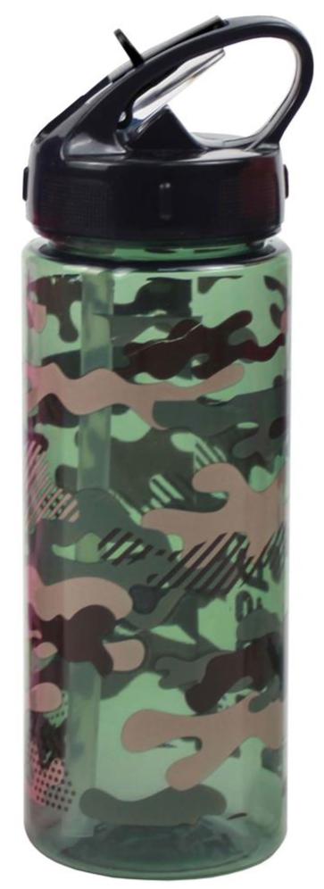 Must Army Green Plastic Water Bottle 500ml With Straw