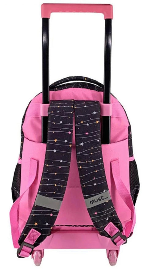 Must Star Love Glow In The Dark 3 Compartments Trolley Backpack 45cm