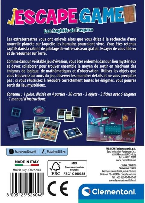 Clementoni Escape Game Les Fugitifs De L'Espace