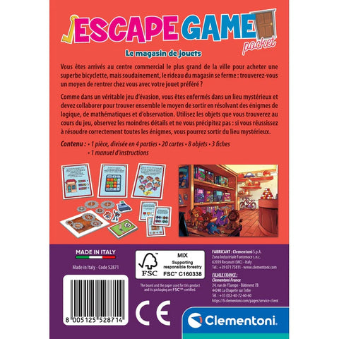 Clementoni Escape Game Pocket Le magasin De Jouets