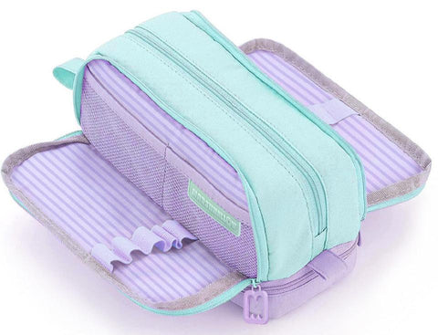 DKT Multi Pocket Mint Purple Pencil Case