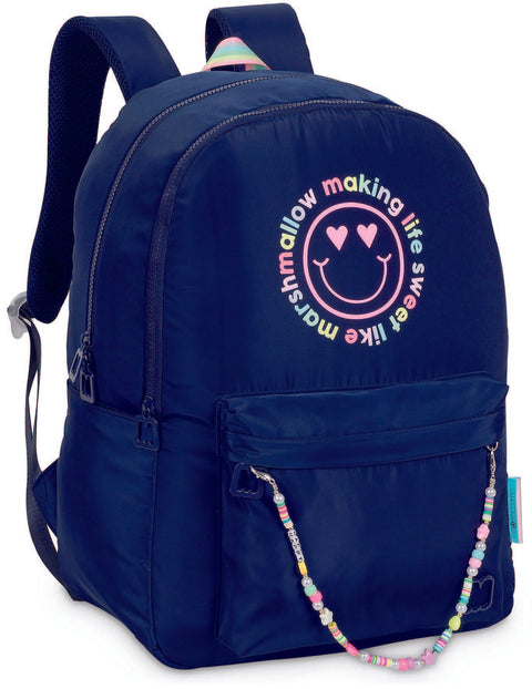 DKT Marshmallow Happy Navy Blue 2 Compartments Backpack 43cm