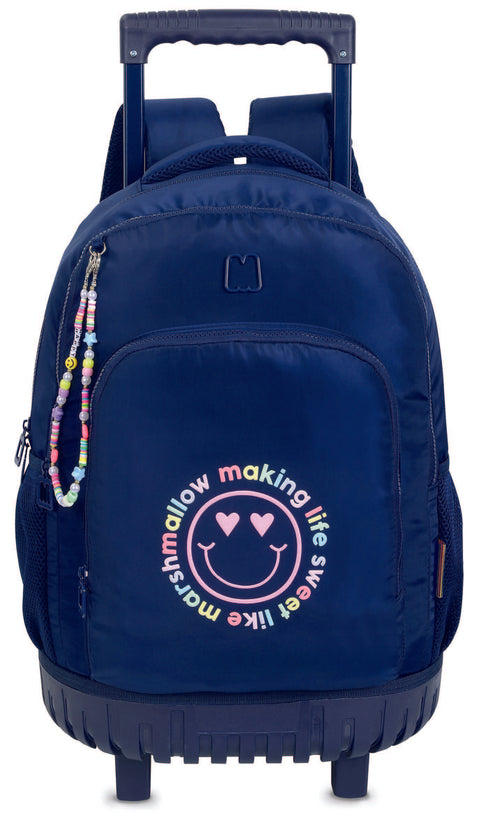 DKT Marshmallow Happy Navy Blue 2 Compartments Trolley Backpack 46cm