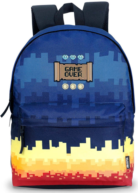 DKT Pixel Navy Blue 1 Compartment Backpack 44cm