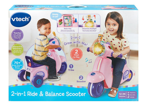 VTech 2-in-1 Ride & Balance Scooter Pink