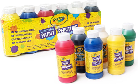 6 Washable Paint Bottles, 237ml Each