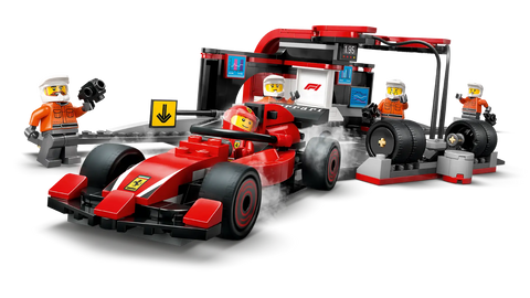 LEGO - City F1 Pit Stop & Pit Crew with Ferrari Car 60443 322 Pieces