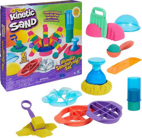 Kinetic Sand Ultimate Sandisfying Set 2lb of Pink, Yellow & Teal Play Sand