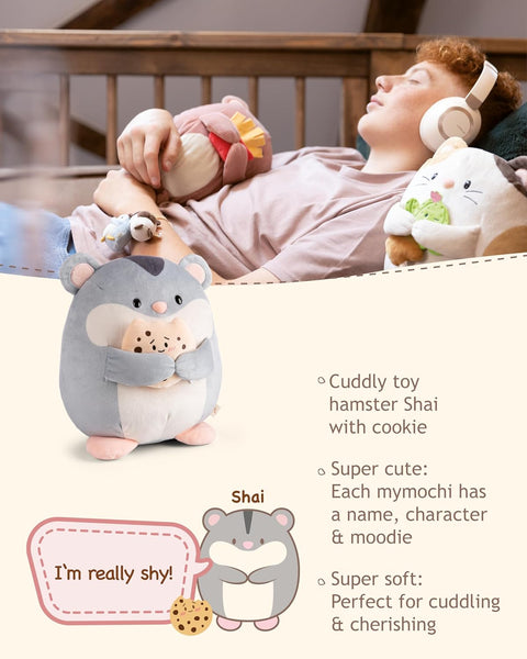 Nici Soft Toy Mymochi Hamster Shai 27cm With Cookie