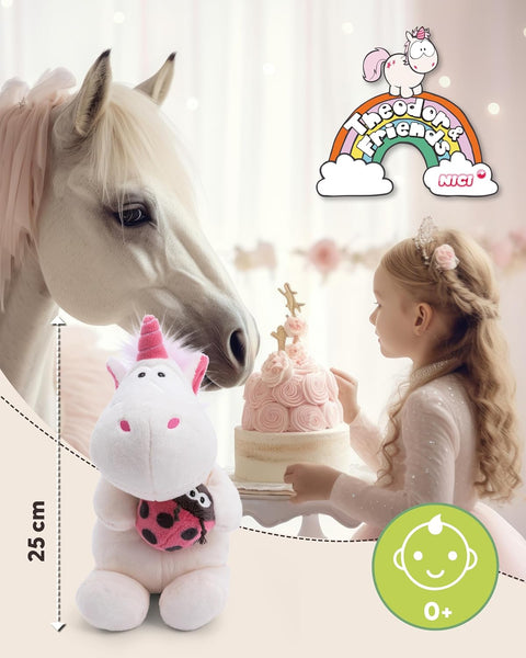 Nici Soft Toy Unicorn Theodor with Ladybird 25cm