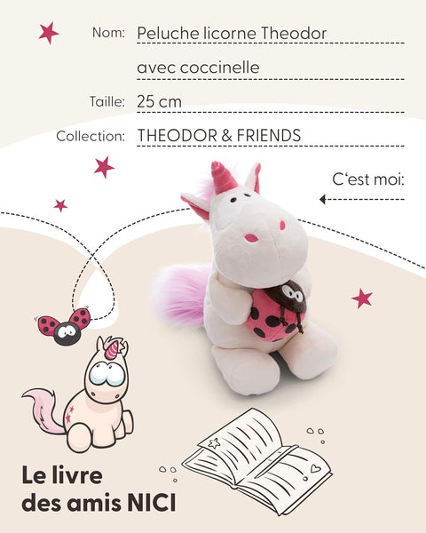 Nici Soft Toy Unicorn Theodor with Ladybird 25cm