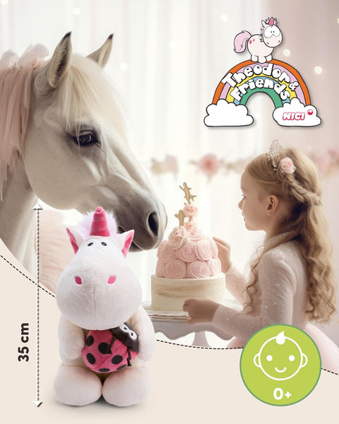 Nici Soft Toy Unicorn Theodor With Ladybird 35cm