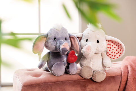 Nici Soft Toy Love Elephant Light Grey 32cm
