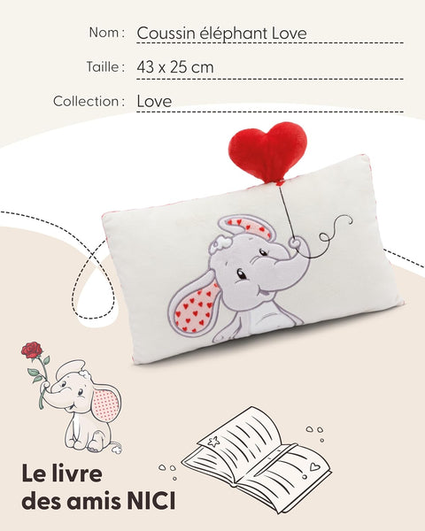 Nici Rectangular Cushion Love Elephant 43cm