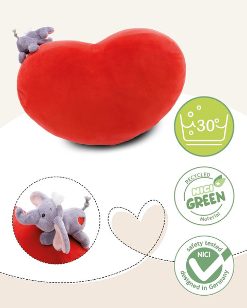 Nici Heart-shaped Cushion Love Elephant 42cm