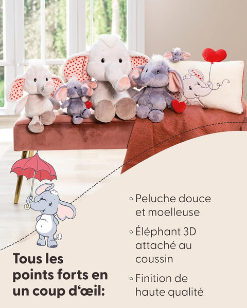 Nici Heart-shaped Cushion Love Elephant 42cm