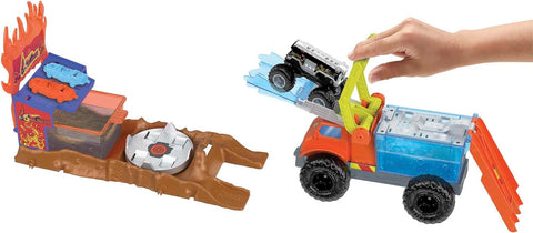 Hot Wheels Monster Trucks Arena Smashers Color Shifters 5-Alarm Rescue Playset