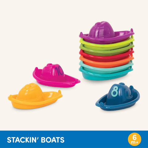 Battat Stackin’ Boats Floating Toy Boats with Numbers