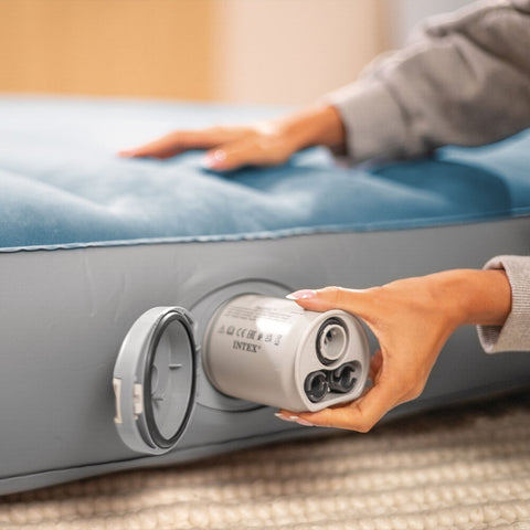 Intex Twin Dura-Beam Prestige Downy Air Mattress with Rechargeable Pump 191x99x25cm