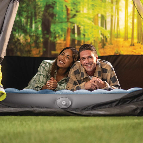 Intex Queen Dura-Beam Prestige Downy Air Mattress with Rechargeable Pump 203x152x25cm